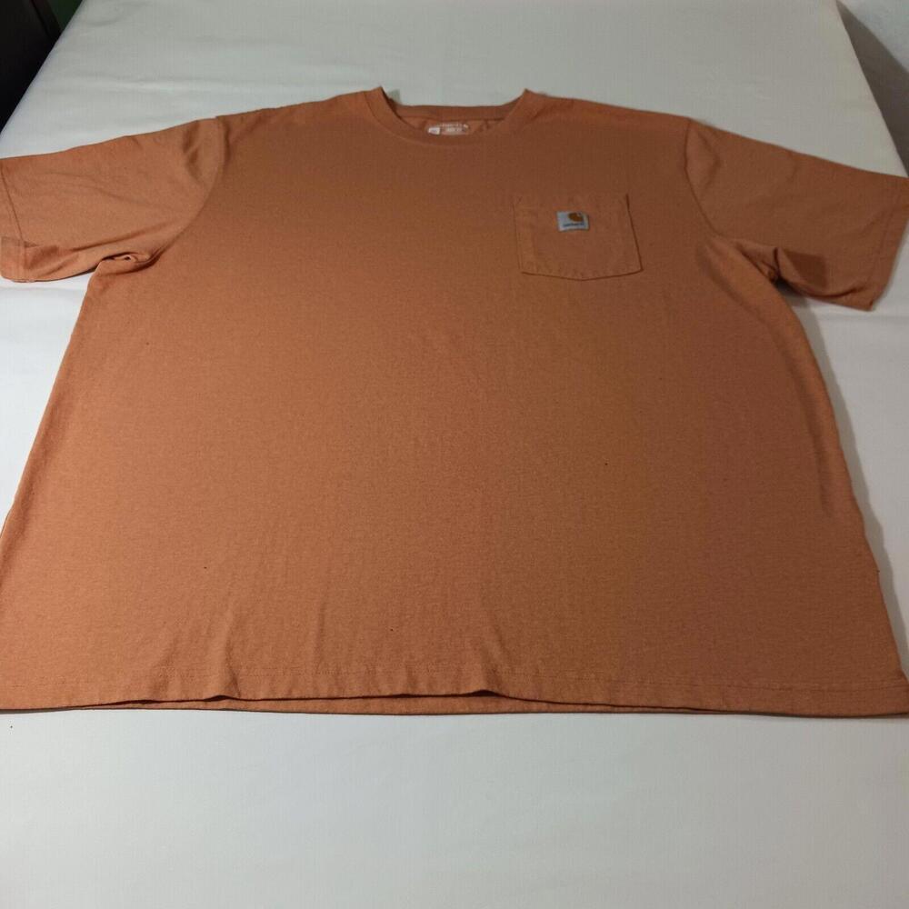 Carhartt Loose Fit K87-M Men’s Orange Cotton T-Shirt Pocket Short Sleeve Sz 2XL